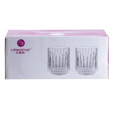 Набір склянок для віскі ребристих 6 штук по 315 мл, прозорий