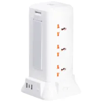 Сетевой фильтр-удлинитель TOWER 9 розеток LED-лампа 3USB + 1PD 4,8 метра