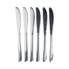 Набор столовых ножей 6 штук с гладкой поверхностью, хром