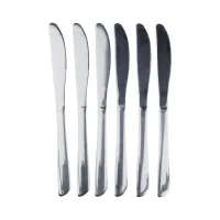 Набір столових ножів 6 штук із гладкою поверхнею, хром
