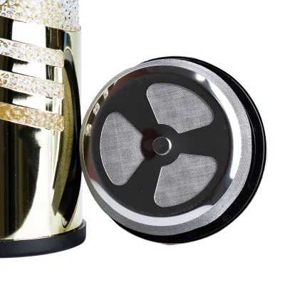 Френч-пресс чайник стеклянный Haus Roland 1 литр с фильтром фактурный, золото Френч-пресс чайник стеклянный Haus Roland 1 литр с фильтром фактурный, золото