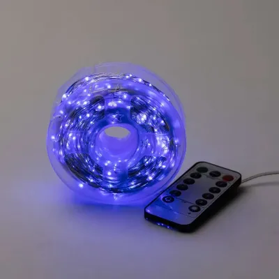 Гирлянда Роса нить 1000 LED длина 100 м от сети, синий Гирлянда Роса нить 1000 LED длина 100 м от сети, синий