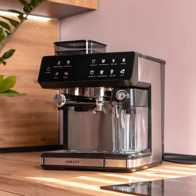 Кавомашина електрична SOKANY SK-04032 ріжкова з сенсорним керуванням 1800 Вт Кавомашина електрична SOKANY SK-04032 ріжкова з сенсорним керуванням 1800 Вт