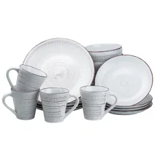 Столовый сервиз на 4 персоны фарфоровый Retro, белый