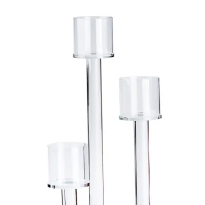 Подсвечник стеклянный в европейском стиле на три свечи