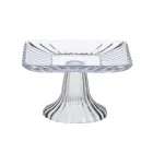 Тортовница из толстого стекла на ножке 16*16*9 см квадратная