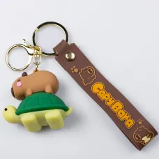 Брелок для ключей Капибара на черепахе 5*3*4 см