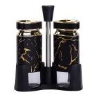 Набор емкостей для специй на подставке Heart 2 баночки по 120 мл, черный