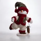 Новогодняя фигурка Снеговик в пиджаке текстильная 26*21*38 см