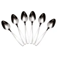 Набір чайних ложок 6 штук з нержавіючої сталі, хром