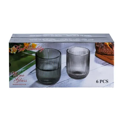 Набір склянок фігурних під кришталь 6 штук по 300 мл, прозорий