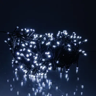 Гирлянда Нитка уличная 300 LED 30 м от сети черная нить, белый Гирлянда Нитка уличная 300 LED 30 м от сети черная нить, белый