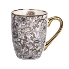 Чашка фарфоровая в винтажном стиле 400 мл, коричневый