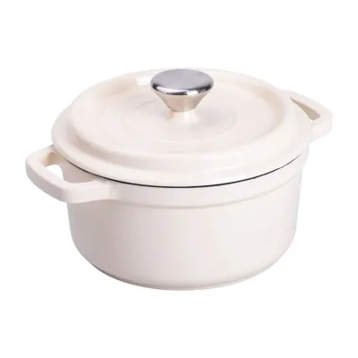 Кокотниця чавунна з емальованим покриттям 2 л, бежевий Кокотниця чавунна з емальованим покриттям 2 л, бежевий