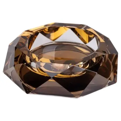 Попільничка скляна Crystal Glass кругла, золотистий Попільничка скляна Crystal Glass кругла, золотистий