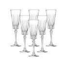 Набор бокалов для шампанского на высокой ножке из толстого стекла 6 штук по 150 мл