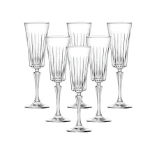 Набор бокалов для шампанского на высокой ножке из толстого стекла 6 штук по 150 мл