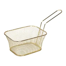 Корзинка сервировочная для фри и снеков 14*10,5*6,5 см с гальваническим покрытием, золото