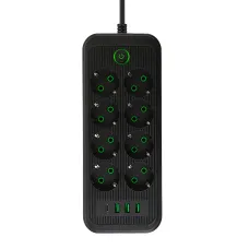 Сетевой фильтр-удлинитель ONE 8 розеток 4 USB 4,8 метра, черный