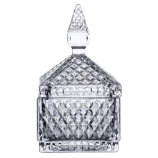 Сахарница с крышкой из хрустального стекла в восточном стиле 