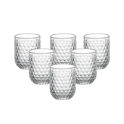 Набір склянок фігурних під кришталь 6 штук по 300 мл, прозорий