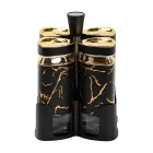 Набор емкостей для специй на подставке 4 баночки по 120 мл, черный мрамор