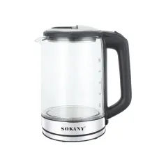 Электрочайник стеклянный SOKANY SK-09013 дисковый 2,5 л, сталь