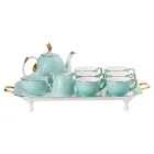 Чайный сервиз Ingri фарфоровый на 6 персон, бирюзовый