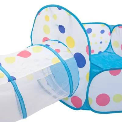 Дитячий ігровий намет з тунелем та басейном для кульок, блакитний