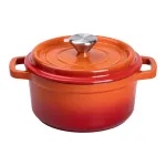 Кокотница чугунная с эмалированным покрытием 2 л, оранжевый