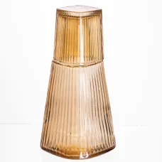 Графин со стаканом-крышкой 1/0,2 л рифленый, коричневый