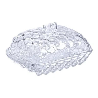 Масленка стеклянная с крышкой 17х10,5х8 см Масленка стеклянная с крышкой 17х10,5х8 см