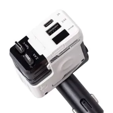 Автомобильное зарядное устройство 4 в 1 с выдвижным кабелем, белый