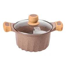 Кастрюля алюминиевая MGC с антипригарным покрытием 3 л, кофейный