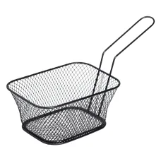 Корзинка сервировочная для фри и снеков 14*10,5*6,5 см с гальваническим покрытием, черный