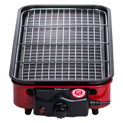 Электрический гриль-барбекю SOKANY SK-6112 2 в 1 1500 Вт, красный