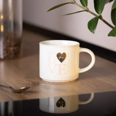 Чашка порцелянова Love 350 мл, білий Чашка порцелянова Love 350 мл, білий