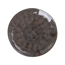 Тарелка закусочная фарфоровая плоская 22 см, коричневый