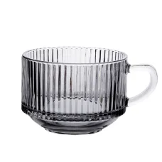 Набор чашек стеклянных 6 штук по 270 мл, ribbed