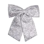 Бант новорічний з паєтками 55*70 см, сріблястий