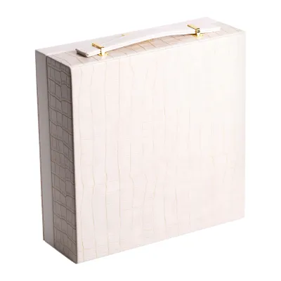 Кейс-органайзер для украшений с защелкой 26х26х9 см, бежевый