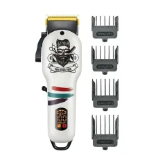 Машинка для стрижки аккумуляторная V-699W профессиональная с LED-дисплеем, белый