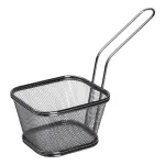 Кошик сервірувальний для фрі та снеків 13х11х7 см з гальванічним покриттям, чорний