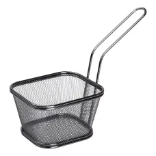 Корзинка сервировочная для фри и снеков 13х11х7 см с гальваническим покрытием, черный