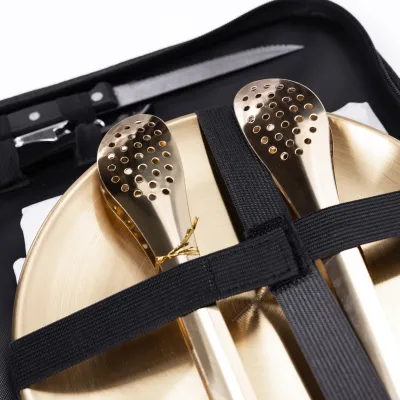 Набор посуды для пикника на 4 персоны 24 предмета, золото