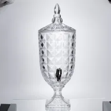 Лимонадница на ножке с краном 5 л из толстого стекла