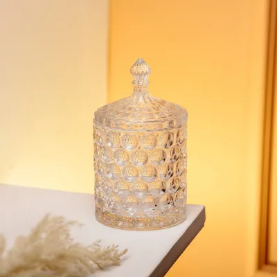 Цукерниця із кришталевого скла Crystal Imperial зі скляною кришкою15 см