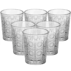 Набор рюмок 6 штук с утолщенным дном из толстого стекла, прозрачный