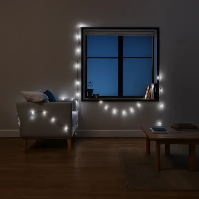 Гірлянда Нитка 50 LED 6 м чорна, білий Гірлянда Нитка 50 LED 6 м чорна, білий
