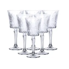 Набор бокалов для вина 6 штук по 225 мл на ножке под хрусталь, прозрачный